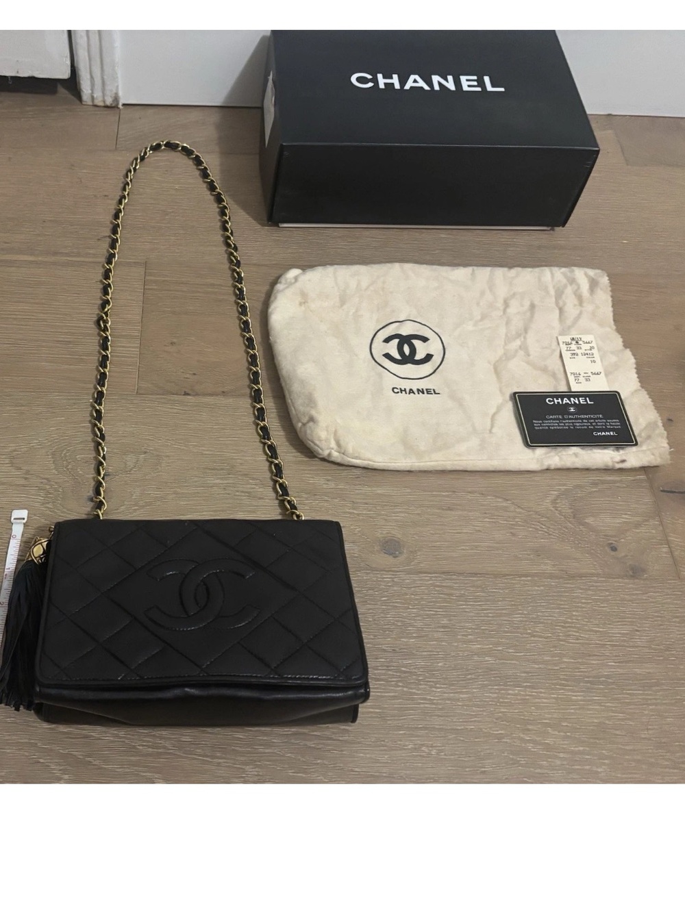 Chanel Diamond Quilt Flap Bag With Logo Box, Dust Bag & Card
